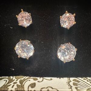 Classic Stud Earrings Set - Gold Plated & CZ